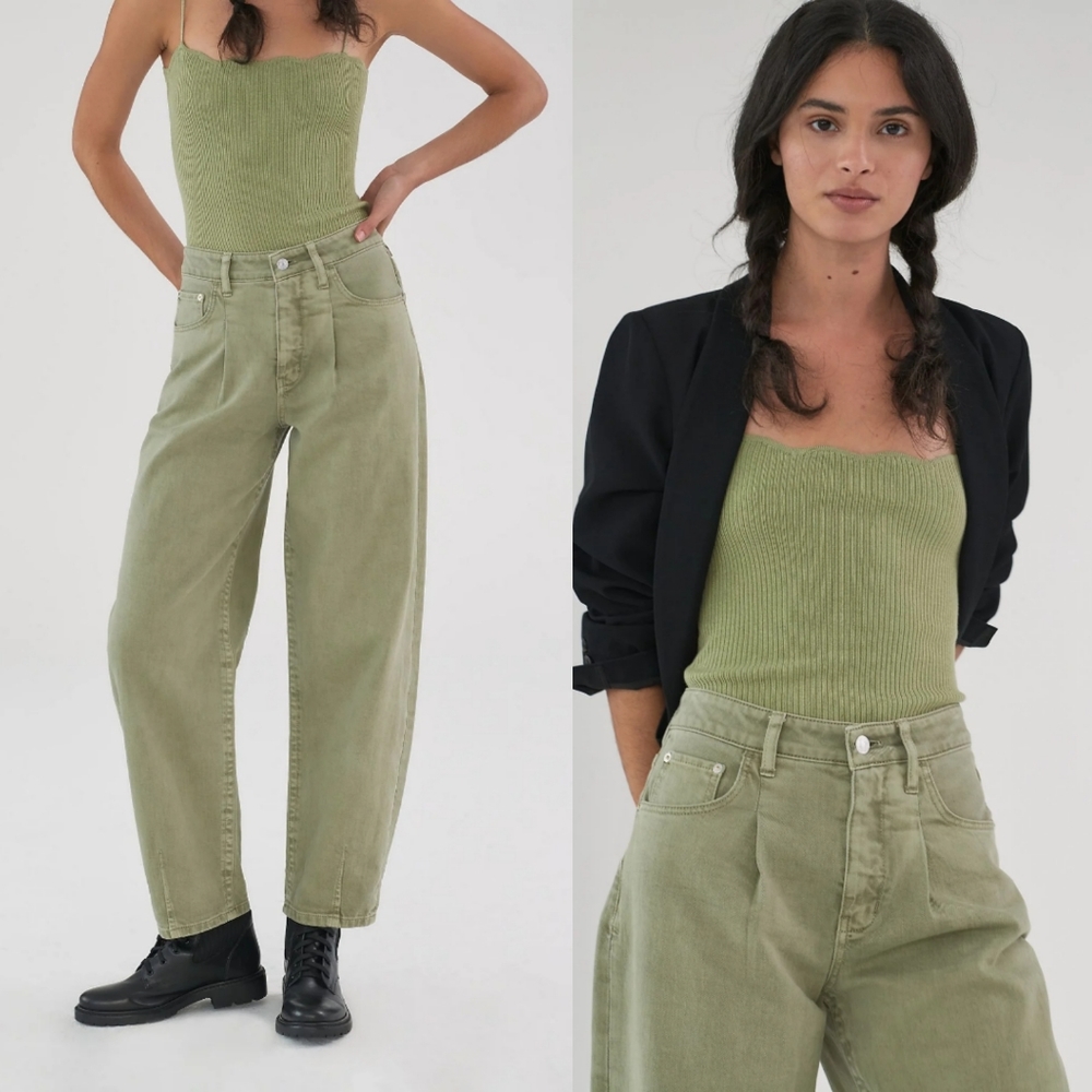 Green Tapered Women's Jeans